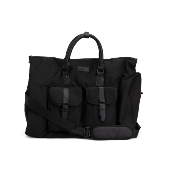 JACK ABRAHAMS Black 216x20x3 Nylon Convertible Garment Bag And Weekender - Picture 1 of 2